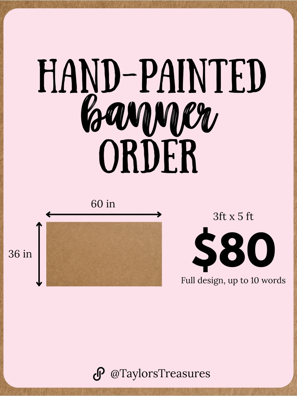 Hand-Painted Custom Banner — 3ft x 5ft
